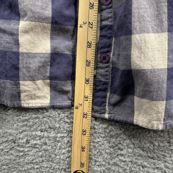 Motherhood Maternity Women's Small Blue Plaid‎ Button Down Dress with Tie Waist - Picture 8 of 10